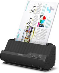 Epson Wi-Fi Scanner ES-C320W, kompakter A4 Business Scanner mit geringem Stromverbrauch, Duplex-Einzugscanner mit vielseitiger Medienverarbeitung, schwarz