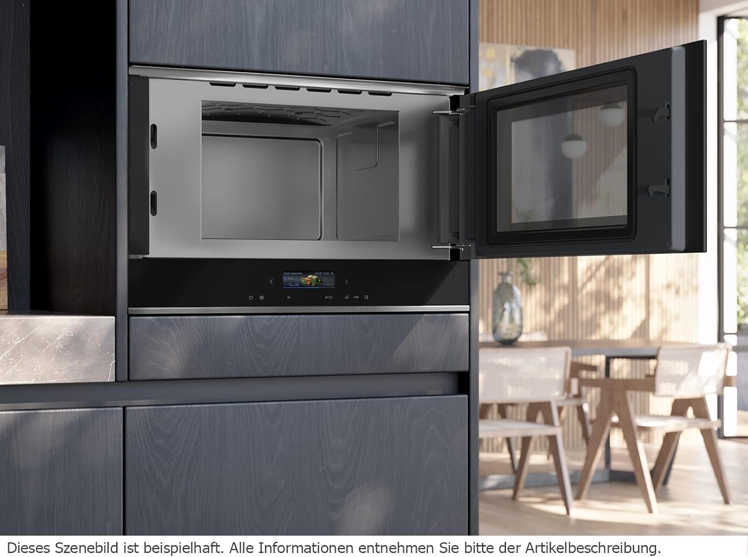 Siemens BF722R1B1 iQ700 Einbau-Mikrowelle, Schwarz, cookControl7 - Automatikprogramme, humidClean Plus - Innenraumreinigung, cookControl Plus - für beste Ergebnisse, TFT-Full-Touchdisplay