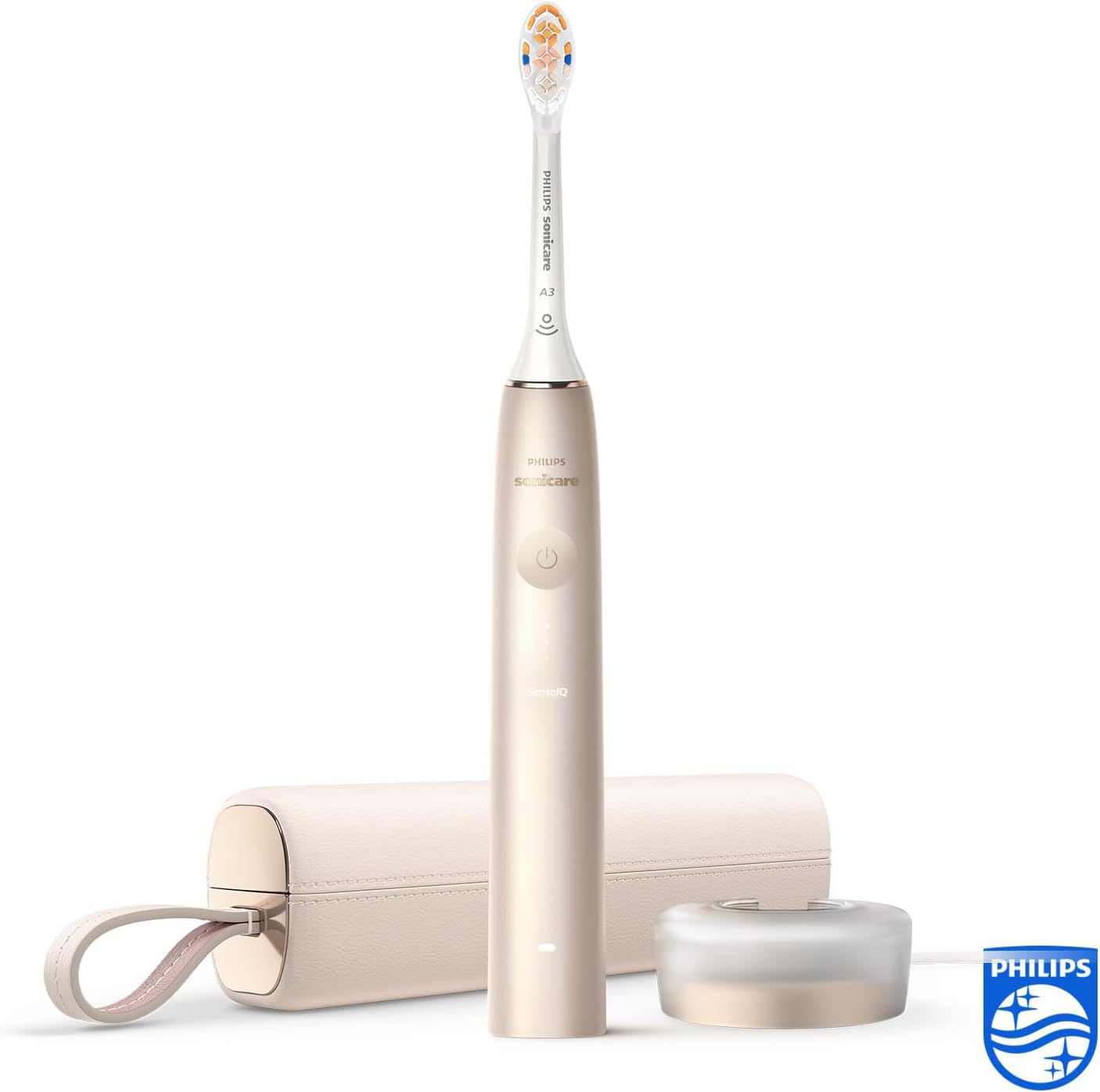 Philips Sonicare DiamondClean Prestige 9900 – Elektrische Zahnbürste mit SenseIQ, A3 Premium-All-in-One-Bürstenkopf und Ladeetui in Mitternachtsblau (Modell HX9992/12)