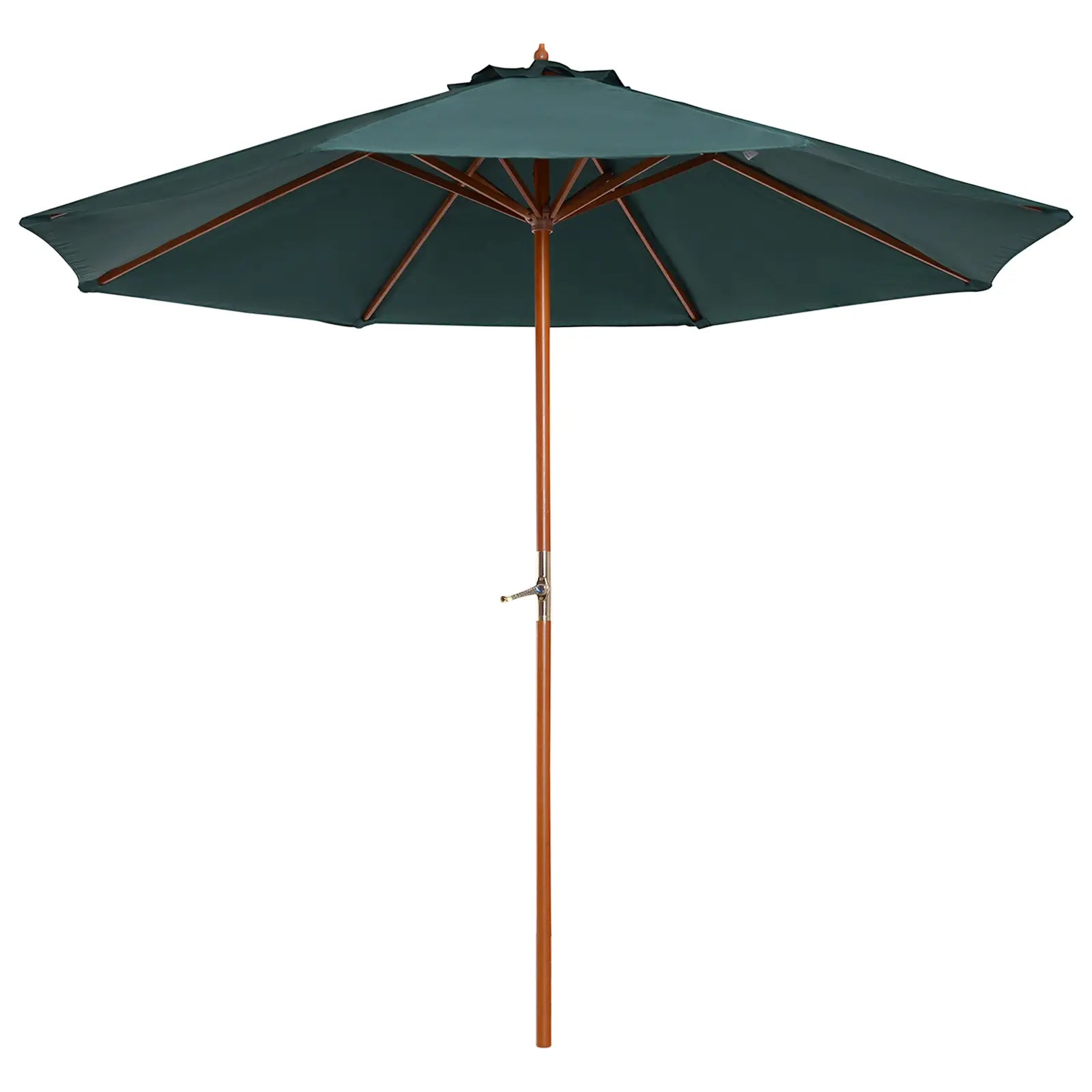 Outsunny Sonnenschirm Garten UV-beständig Handkurbel Pappelholz