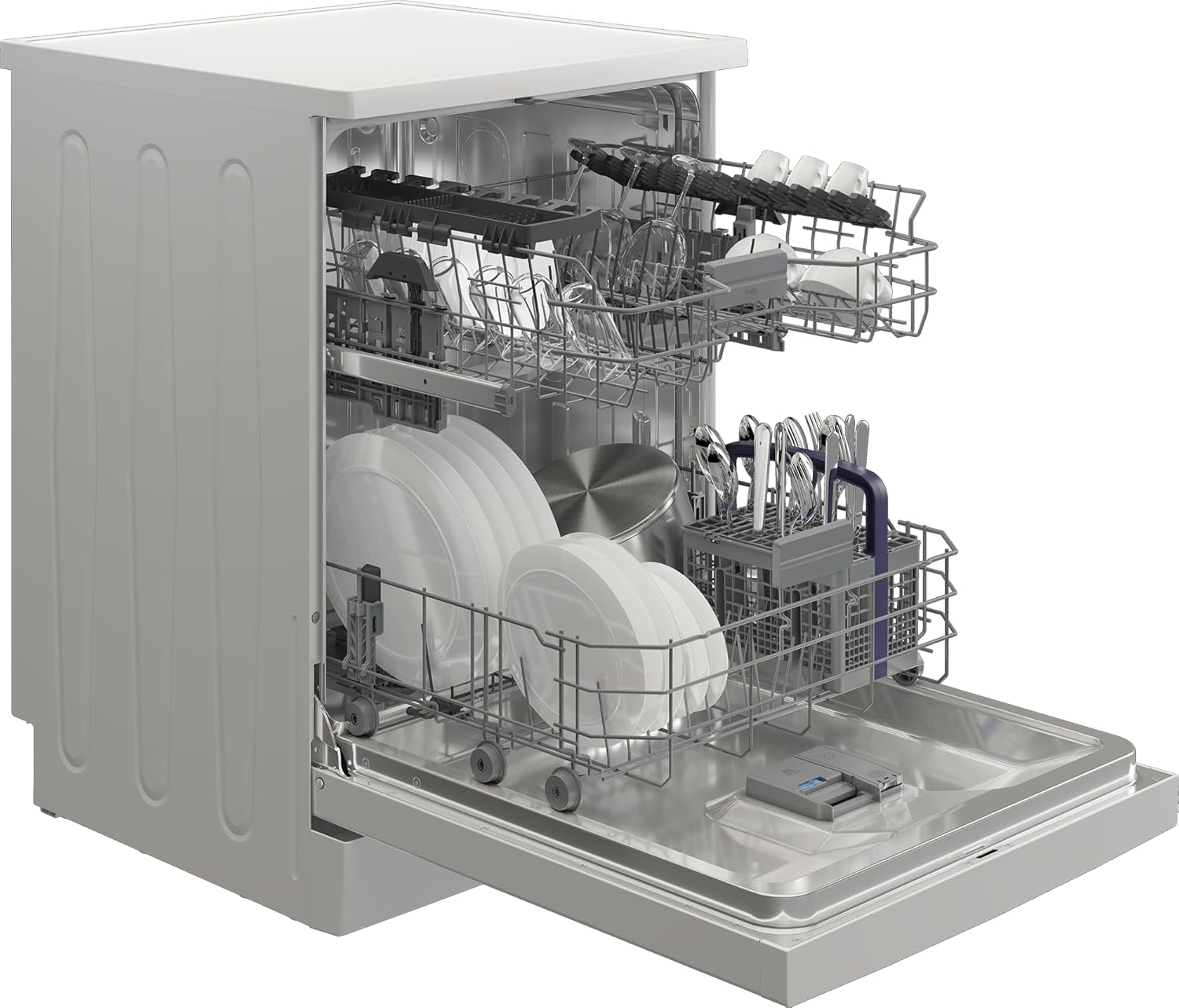 Beko BDFN26420W b300 freistehender Geschirrspüler, unterbaufhig, Platz für 14 Magedecke, Pro Inverter Motor, TrayWash, HygieneIntense, 6 Programme, WaterSafe+, Wei
