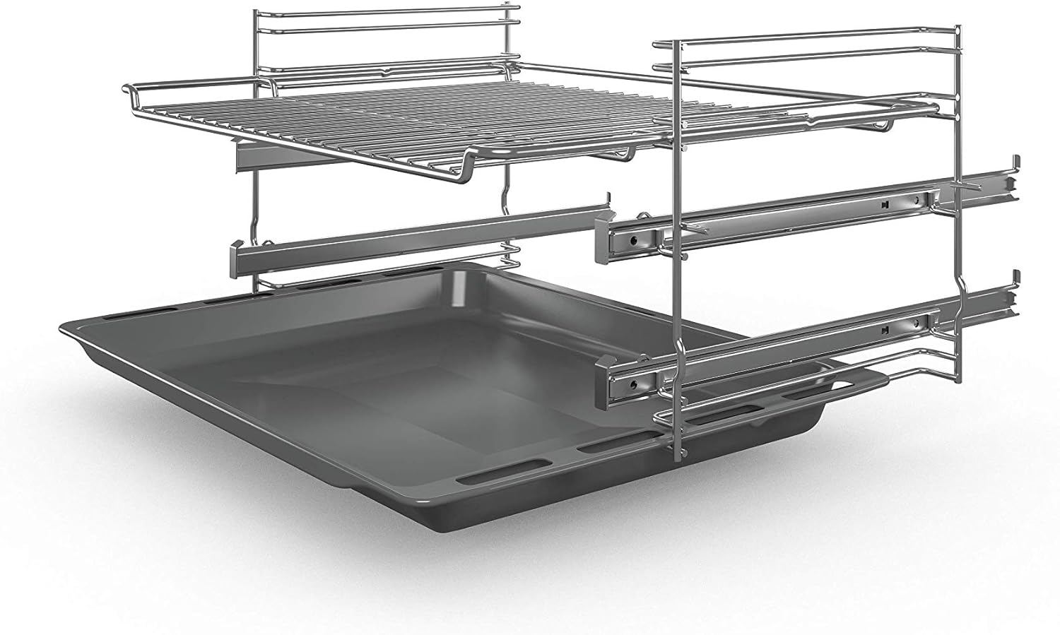 Bosch HKR39C250 Serie 4 Elektro-Standherd, 60 cm breit, EcoClean Direct Reinigungshilfe, 3D Heißluft Backen auf 3 Ebenen, LED-Display-Steuerung, erweiterbare Kochzone für großes Kochgeschirr