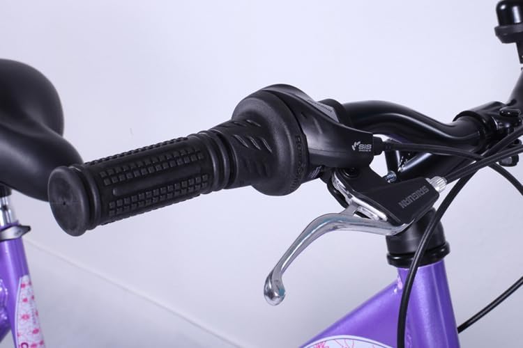 Talson 24 Zoll Kinderfahrrad 21-Gang Drehgriffschaltung Lila-Weiss mit Beleuchtung nach STVO