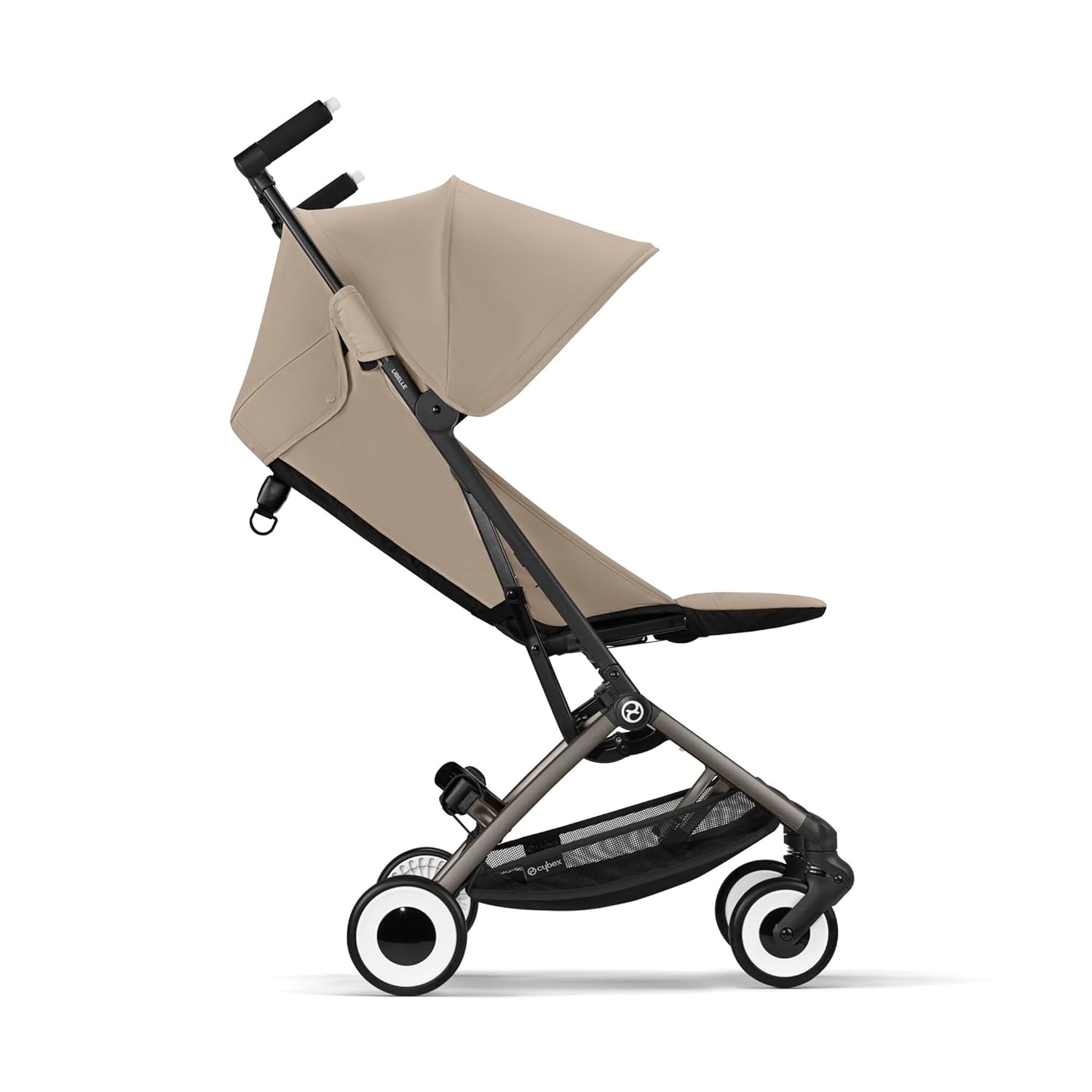 CYBEX Gold Kinderwagen Libelle mit One-Pull Harness, Von ca. 6 Monaten bis ca. 4 Jahre (max. 22 kg), Ultraleicht (nur 6 kg), Almond Beige (Beige mit taupefarbenem Rahmen)