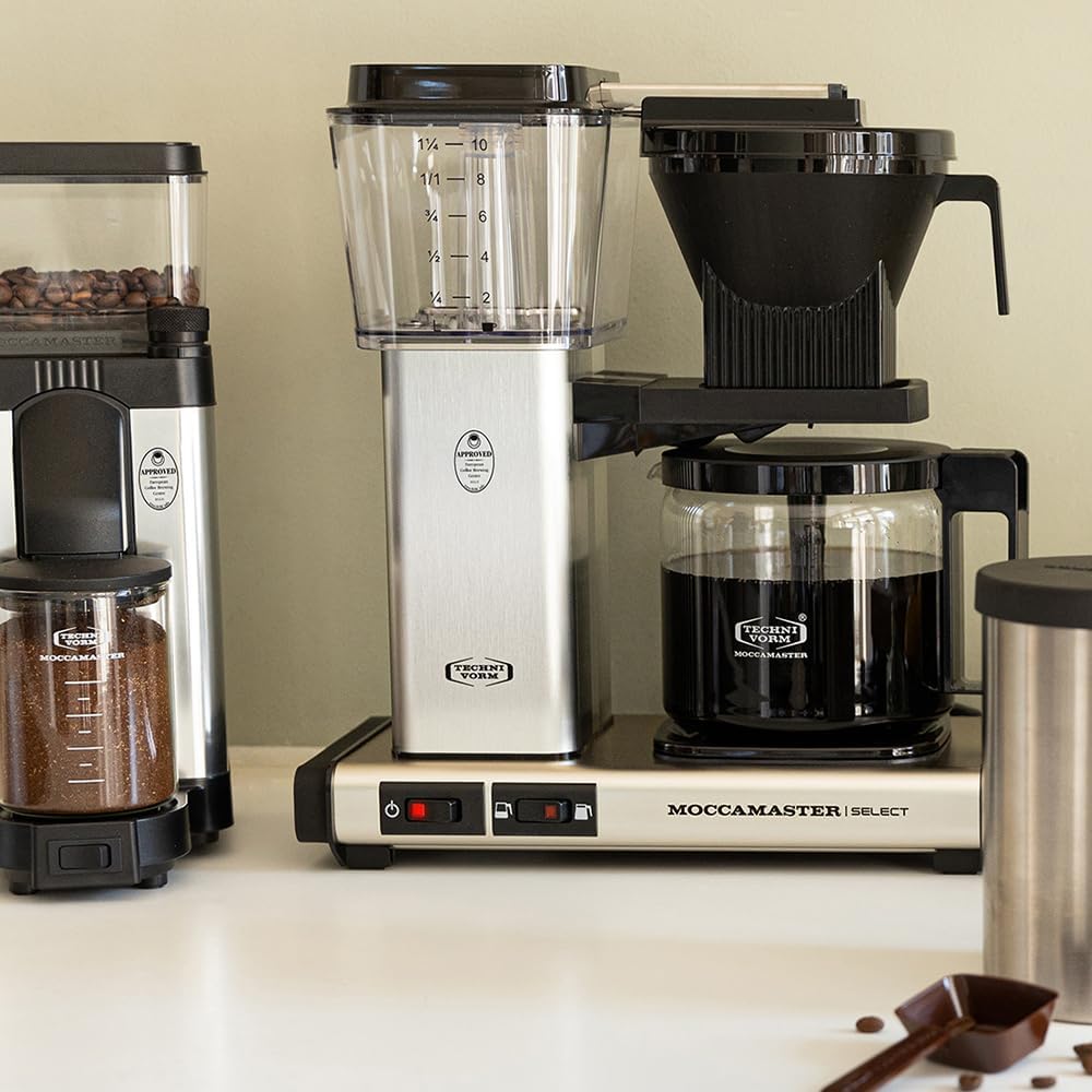 Moccamaster KBG Select, Kaffeemaschine, Retro Kaffeemaschine, Filterkaffee, Off-White, 1.25L