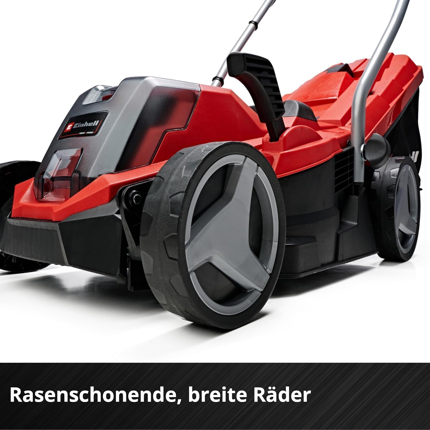 Einhell Akku-Rasenmher GE-CM 18/33 Li Kit Power X-Change (18 V, 33 cm Schnittbreite, bis 200 m, Brushless, 30L Fangkorb, 25-65 mm Schnitthhe, inkl. 4,0 Ah Akku + Ladegert)