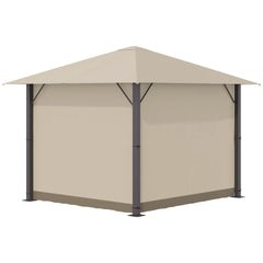 Outsunny Pavillon 3x3 m mit Seitenteilen & Belüftung Khaki