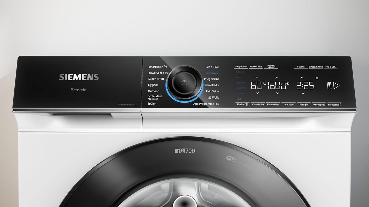 Siemens WM14N223 Waschmaschine iQ300, Frontlader mit 7kg Fassungsvermgen, 1400 UpM, speedPack L, LED-Display,Outdoor-Programm, Wei, 60cm