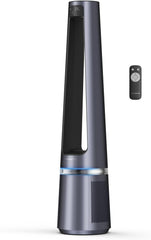 Rowenta QU5062 Eclipse 3in1 Luftreiniger, Heizlüfter, Ventilator, filtert 99,9% der Partikel, für 30 m2 Raumgröße, schnelle Heizung bis zu 35°C, automatischer Tag- und Nachtmodus, Schwarz/Grau