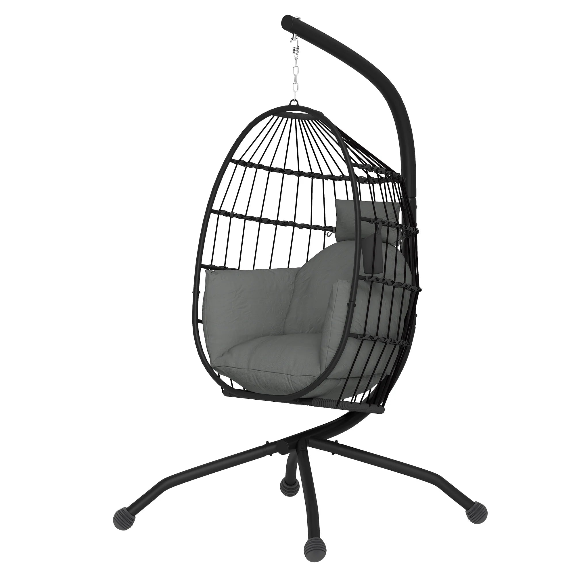 Outsunny Hängesessel Outdoor faltbar mit Becherhalter