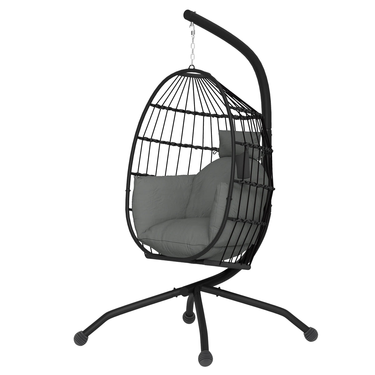 Outsunny Hängesessel Outdoor faltbar mit Becherhalter