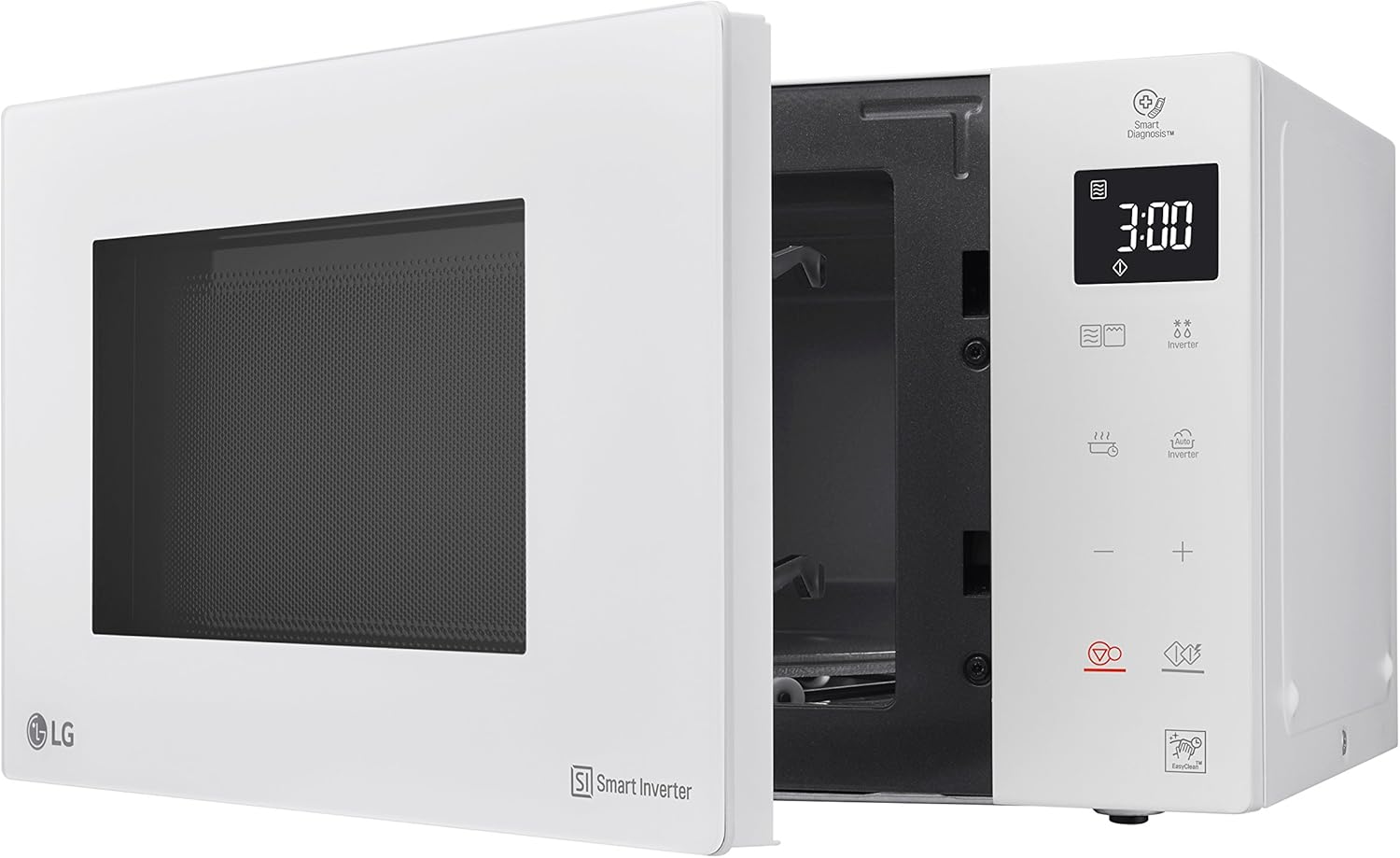 LG MH6535GIS Mikrowelle mit Inverter Technologie & Quarz Grill, 25 Liter Kapazitt, 1000 W, Automatikprogramme, einstellbare Leistungsstufen für optimales Garen und EasyClean-Funktion, Schwarz