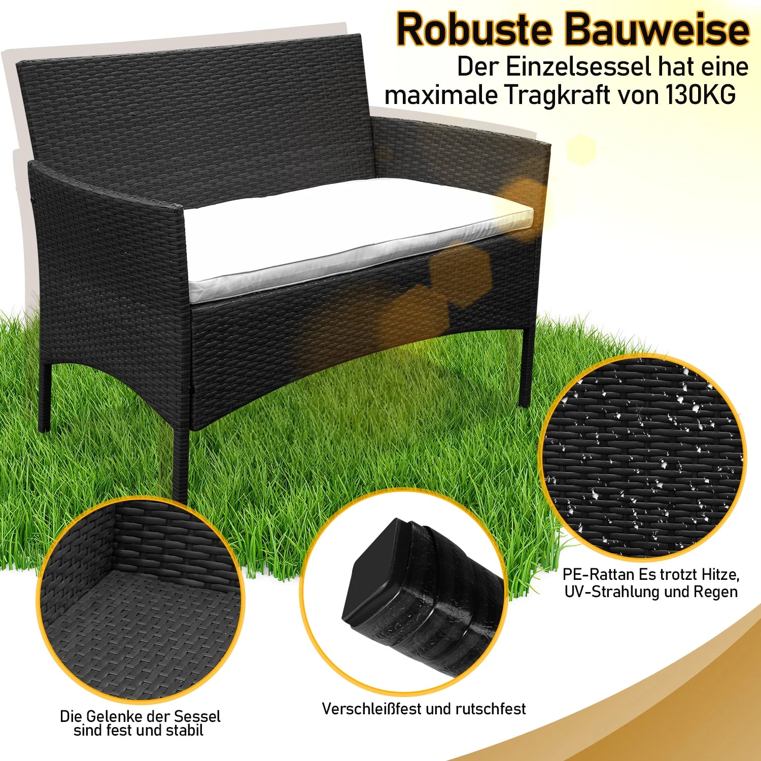 Sonnewelt Polyrattan Sitzgruppe Gartenmbel Set