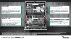 Bauknecht BUO 3O41 PLT X Unterbau-Geschirrspüler 60 cm /14 Maßgedecke /10 Standardprogramme und 1 Sensorprogramm/PowerClean/ActiveDry/Besteckschublade/Vollwasserschutz