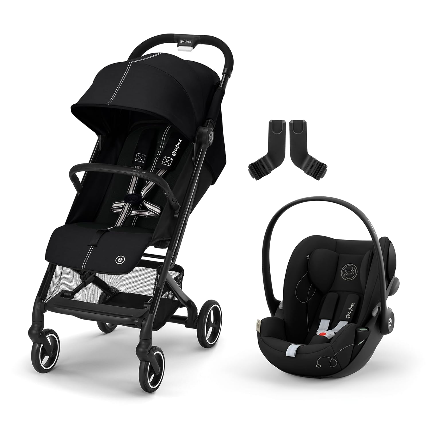 Cybex Gold Kinderwagen Beezy mit One-Pull Harness, Ab Geburt bis ca. 4 Jahre (max. 22 kg), Kompakt und ergonomisch, Almond Beige (Beige mit schwarzem Rahmen)
