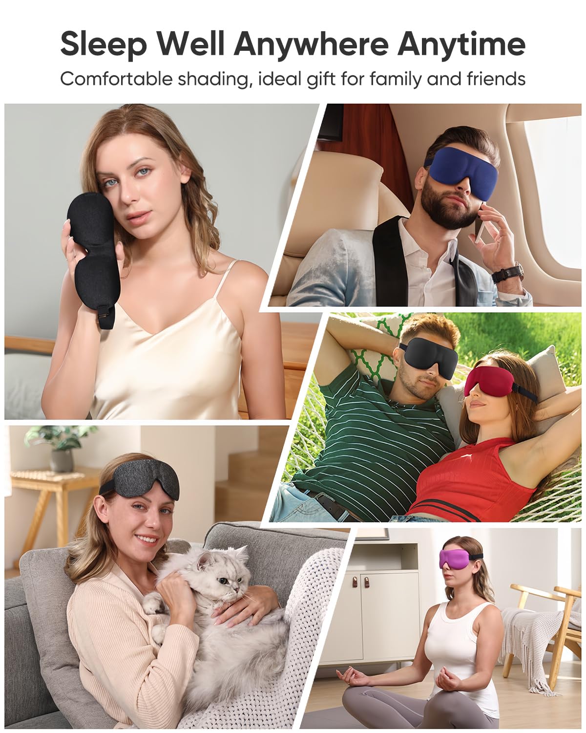 3D Contoured Sleep Mask 3 Pack