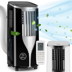Klarstein Mobile Klimaanlage mit Abluftschlauch, 3-in-1 Klimagerät mit Ventilator & Luftentfeuchter, Kleine & Portable Klimaanlage für Wohnung & Büro,10000 BTU AC mit Niedrigem Verbrauch