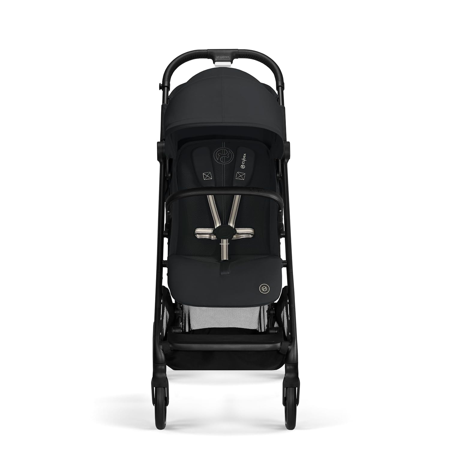 Cybex Gold Kinderwagen Beezy mit One-Pull Harness, Ab Geburt bis ca. 4 Jahre (max. 22 kg), Kompakt und ergonomisch, Almond Beige (Beige mit schwarzem Rahmen)