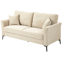HOMCOM 2-Sitzer Sofa bequeme Polsterung abnehmbare Kissen Beige