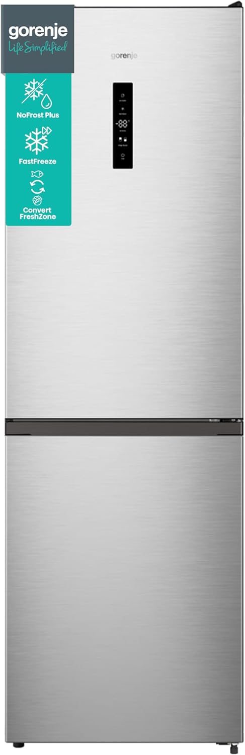 Gorenje N 619EAW4 Kühl-Gefrier-Kombination / LED Display / 186 cm / 300 l / NoFrostPLus / Gemüsefach mit Feuchteregler / FastFreeze / weiß