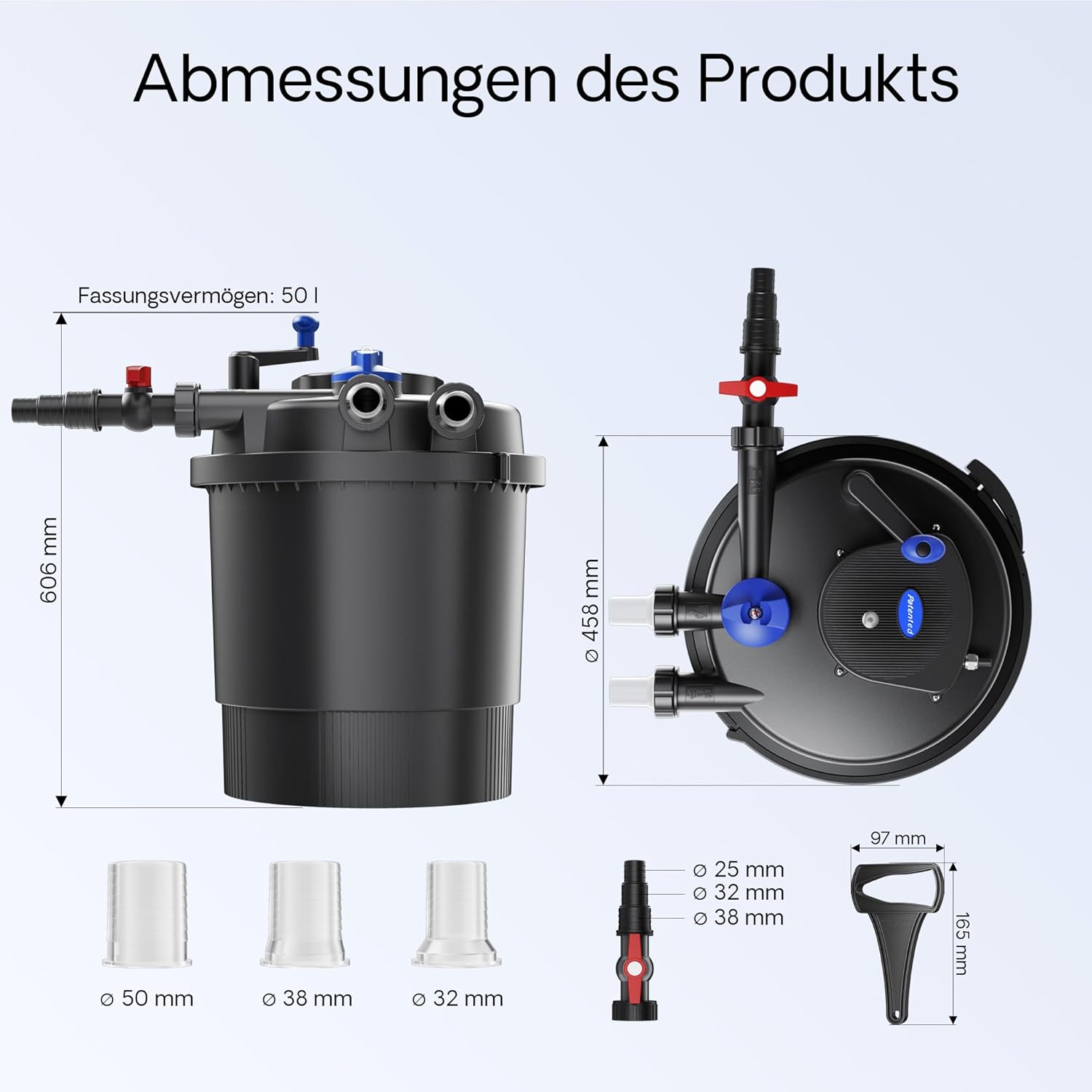 SunSun CPF-15000 Druckteichfilter 10.000 l/h / 18 W UVC Einheit, Teichdruckfilter für Teiche bis 30.000 Liter, Teichklärer, Filteranlage