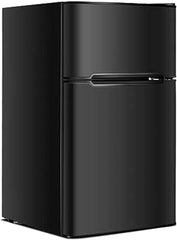 GOPLUS Kühlschrank mit Gefrierfach - Kühl Gefrierkombination / 90L Gesamtnutzinhalt, 27L Gefrierteil/Thermostat einstellbar/LED Innenbeleuchtung/Türanschlag wechselbar (Weiß)