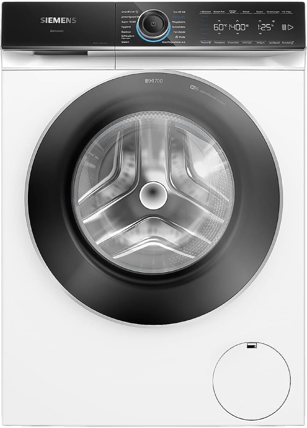 Siemens WM14N223 Waschmaschine iQ300, Frontlader mit 7kg Fassungsvermgen, 1400 UpM, speedPack L, LED-Display,Outdoor-Programm, Wei, 60cm
