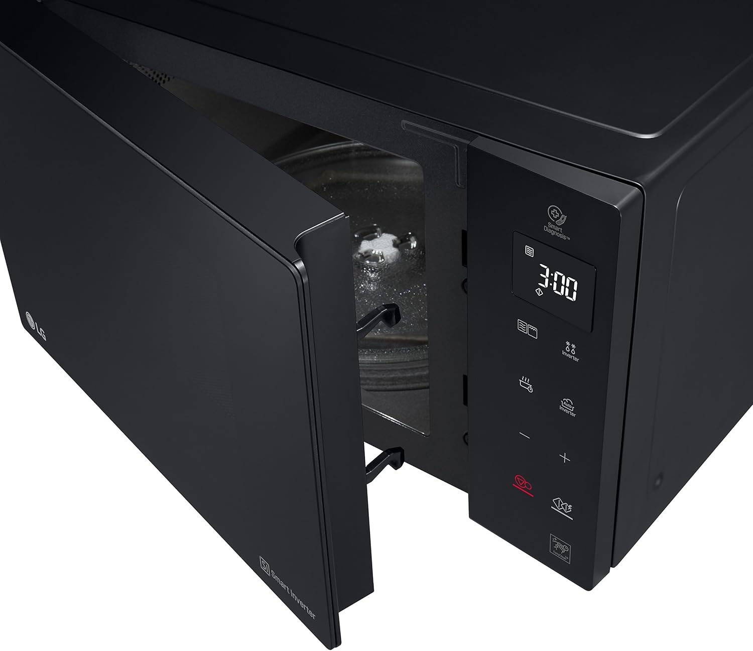 LG MH6535GIS Mikrowelle mit Inverter Technologie & Quarz Grill, 25 Liter Kapazitt, 1000 W, Automatikprogramme, einstellbare Leistungsstufen für optimales Garen und EasyClean-Funktion, Schwarz