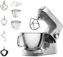 Kenwood Titanium Chef Baker KVL85.424SI Küchenmaschine mit integrierter Waage, inkl. 4-teiligem Patisserie-Set, 7 L und 5L Rührschüssel, stufenloser Geschwindigkeitsregler, 1200 W, Silber