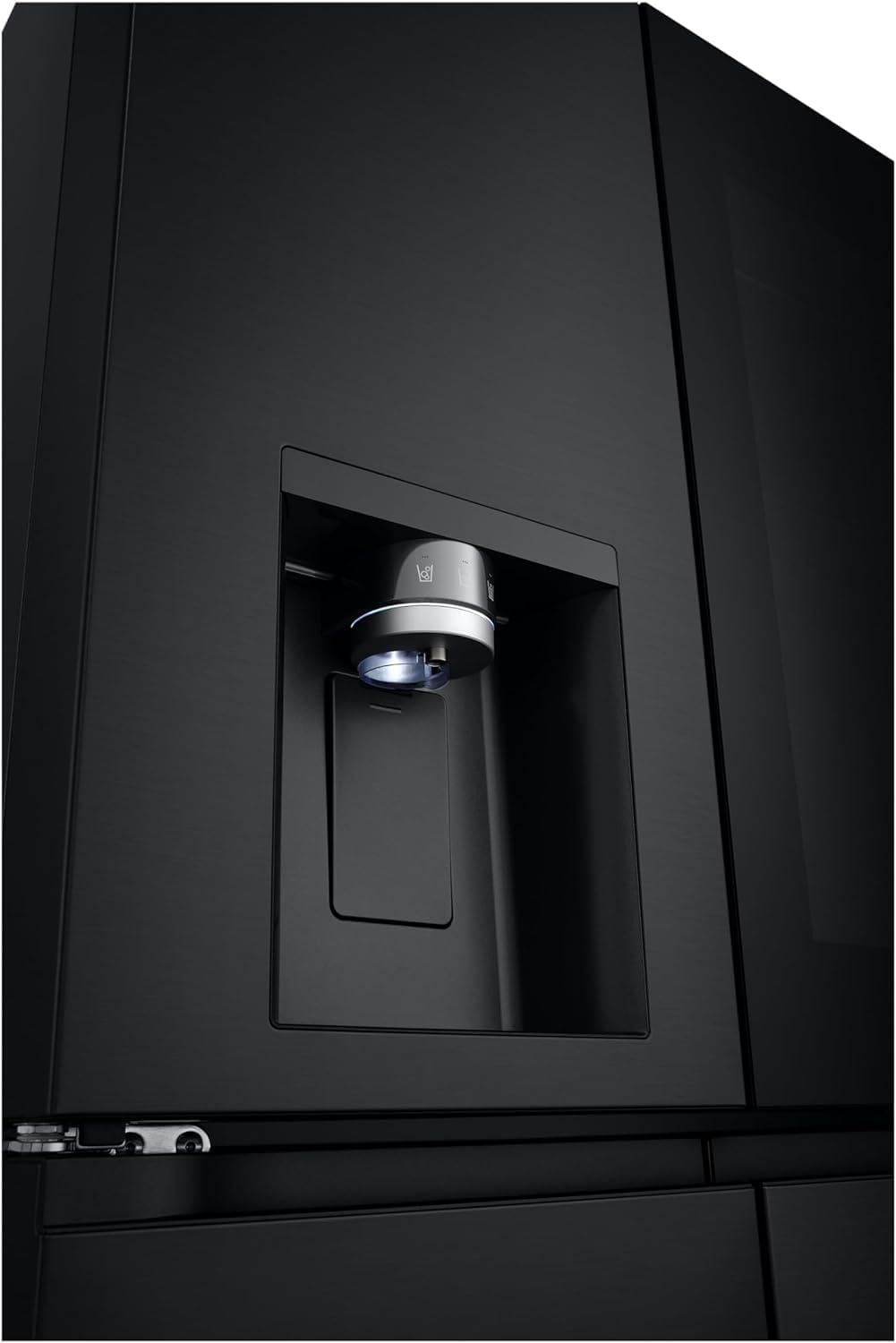 LG GMG861EPAE InstaView SLIM Multi-Door, Klasse E, 508 L, Kühlschrank mit Gefrierfach, Eis-, Crushed Ice- Wasserspender mit UVnano, Total NoFrost, Smart Inverter Kompressor, Wi-Fi, Farbe Matte Black