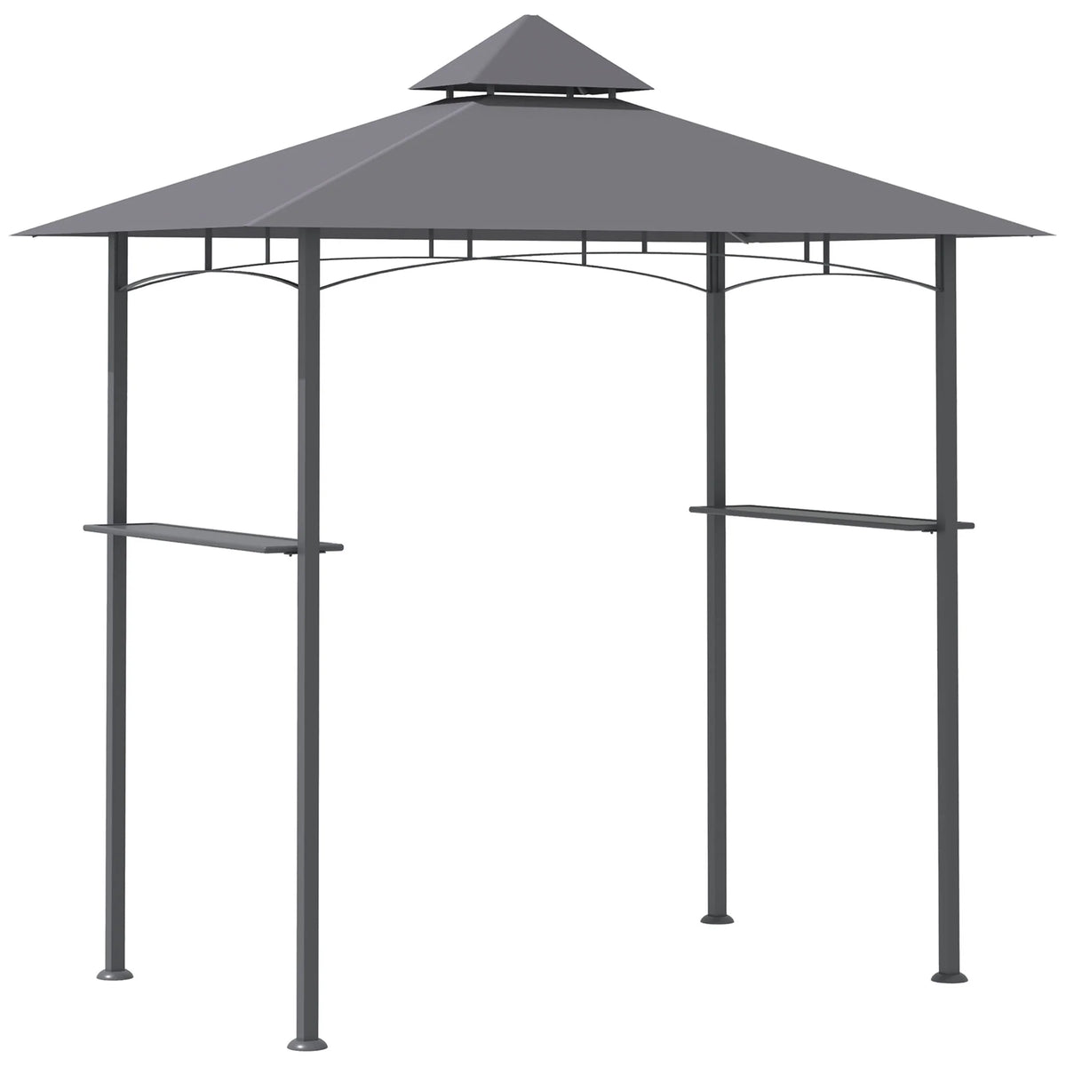 Outsunny Grillpavillon 245x148 cm mit Doppeldach Grau
