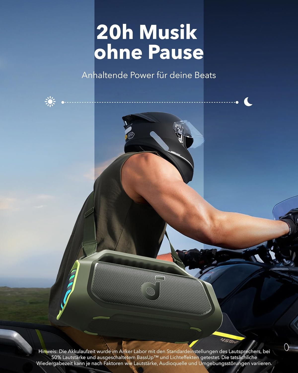 soundcore Boom 2 Plus Outdoor Lautsprecher, 140W, 2+2 Channel, BassUp 2.0, 20h, Schnellladung, IPX7 wasserdicht, RGB Lichter, USB-C, Power Bank, BT 5.3, tragbarer Bluetooth Lautsprecher, Camping