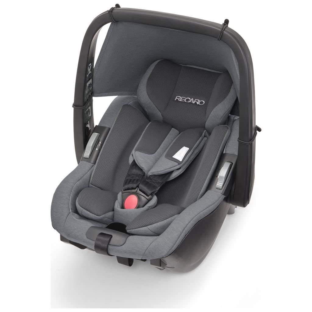Recaro Kinderautositz Salia Elite inkl. Babyschale (Gewicht 2,9 kG), 360 Grad drehbar, I-Size, 0-18 kg, 40-105 cm, max. 4 Jahre, mit visuellen Indikatoren, Prime Silent Grey