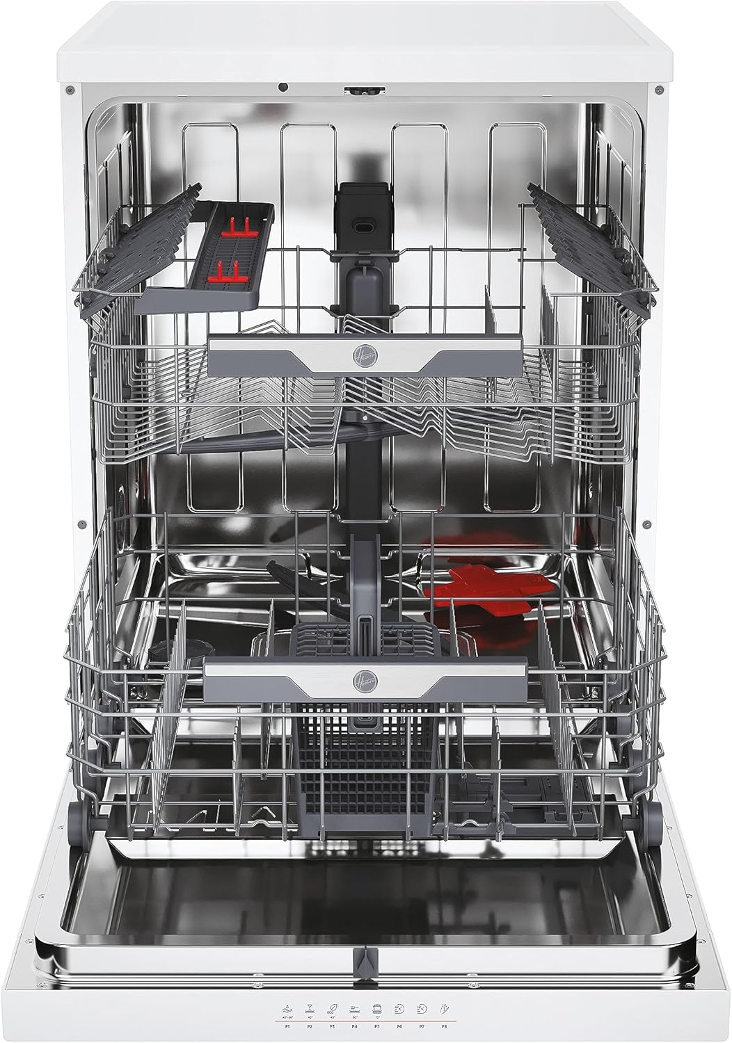 Hoover HF 4C6F0PW Geschirrspüler; 14 Maßgedecke; Freistehend, 60 cm breit; Energieeffizienzklasse C; Smarte Bedienung mit WiFi + Bluetooth-Technologie