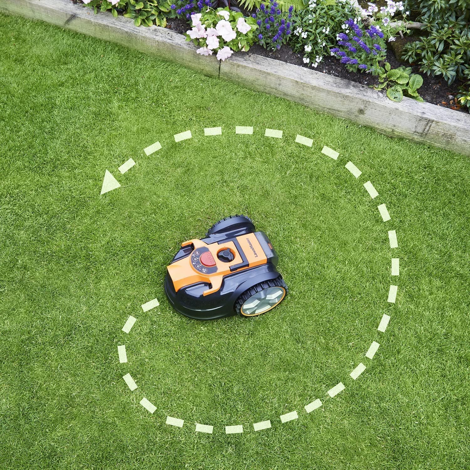 LawnMaster VBRM16 OcuMow™ Mähroboter für geeignet für bis zu 100 qm-Selbstfahrender Rasenmäher Roboter mit MX 24V 4.0Ah Lithium-Ionen Akku Ohne Kabel
