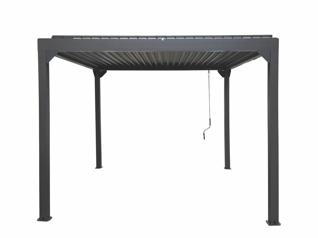 Metalcraft Pergola mit Gitterdach, 3x3m, handbetrieben, anthrazit