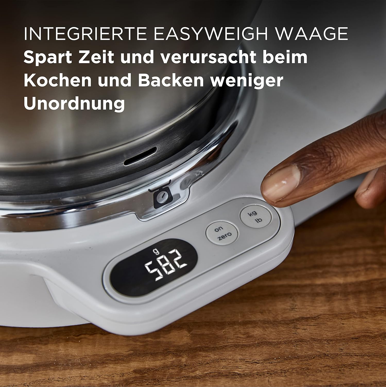 Kenwood Titanium Chef Baker KVL85.424SI Küchenmaschine mit integrierter Waage, inkl. 4-teiligem Patisserie-Set, 7 L und 5L Rührschüssel, stufenloser Geschwindigkeitsregler, 1200 W, Silber