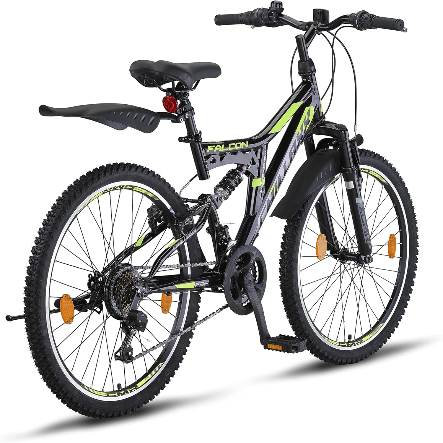 Chillaxx Bike Falcon Premium Mountainbike in 24,26,27.5 und 29 Zoll - Fahrrad für Jungen, Mädchen, Damen und Herren - Scheibenbremse- 21 Gang-Schaltung - Vollfederung