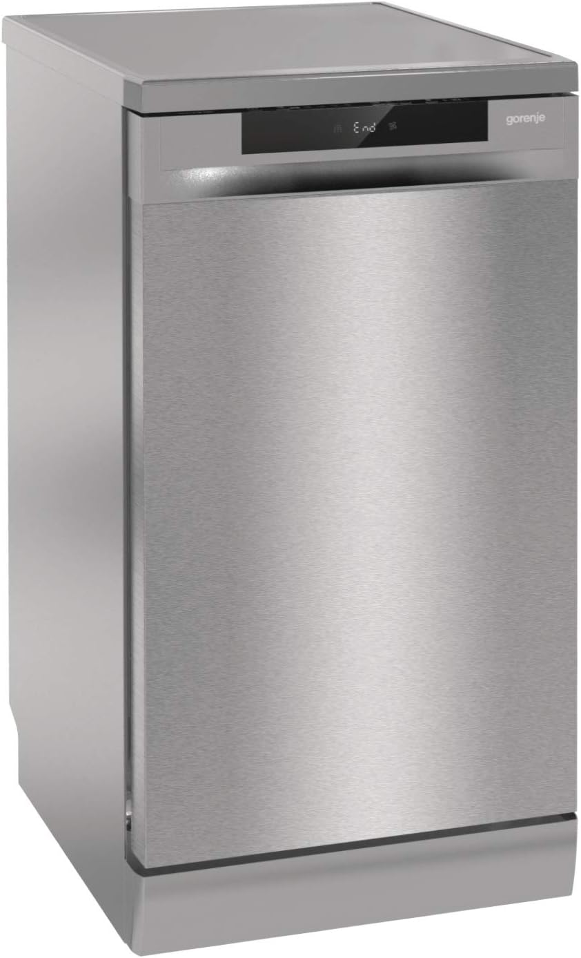 Gorenje GS 541D10 X Freistehender Geschirrspüler / SuperSilent / 11 Maßgedecke / 5 Programme / Programmanzeige / TotalDry / Silber, 45 cm breit