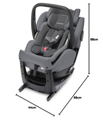 Recaro Kinderautositz Salia Elite inkl. Babyschale (Gewicht 2,9 kG), 360 Grad drehbar, I-Size, 0-18 kg, 40-105 cm, max. 4 Jahre, mit visuellen Indikatoren, Prime Silent Grey