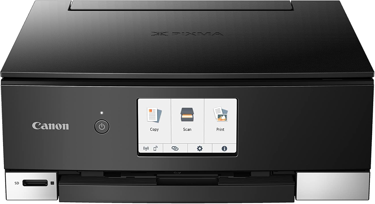 Canon PIXMA TS8750 Multifunktionsdrucker 3in1 (Tintenstrahl,Drucken, Kopieren, Scannen, A4, 10,8 cm Touch LCD, WLAN, Duplexdruck, 2 Papierzuführungen, 2 x 100 Blatt, 6 Separate Tinten) schwarz