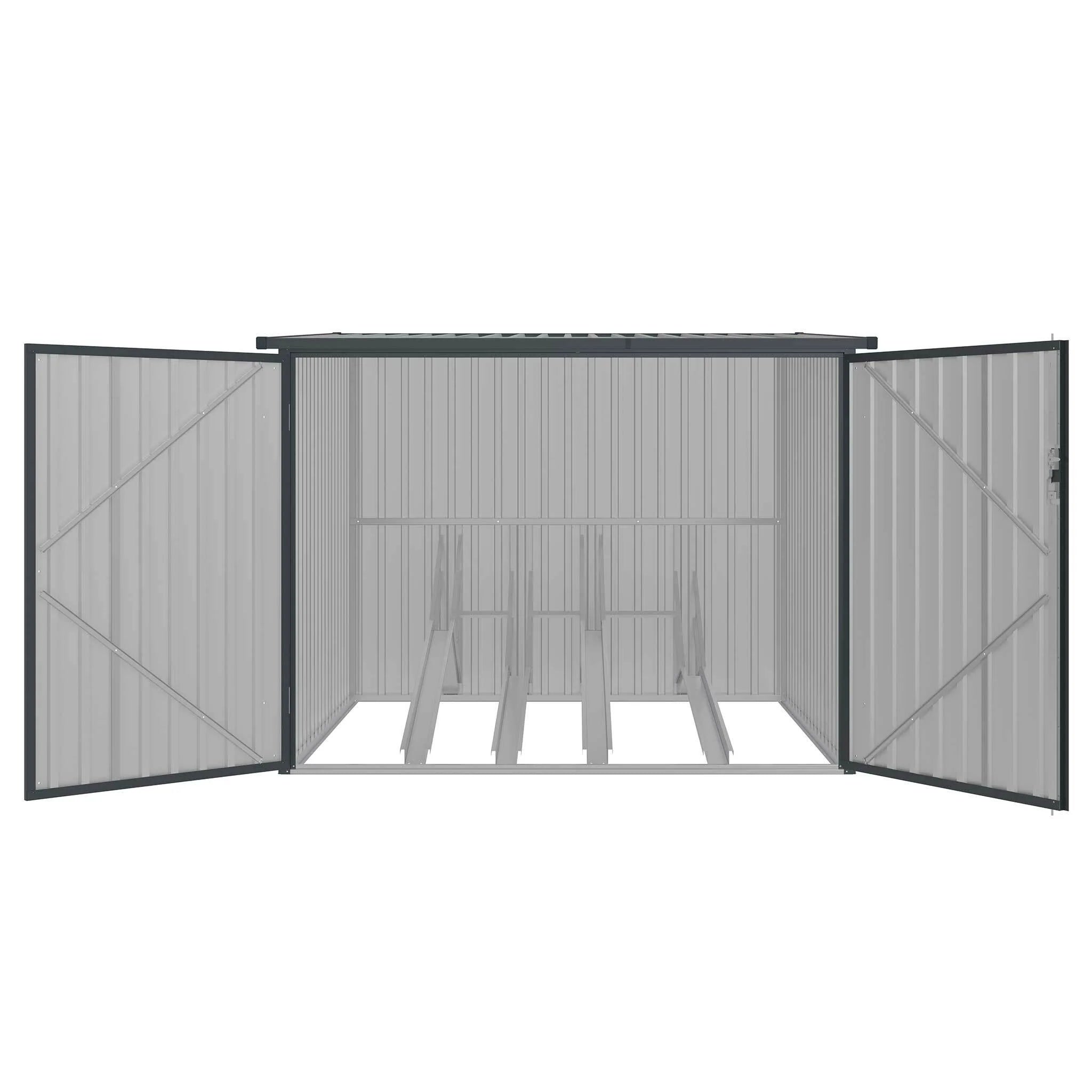 Fornorth Fahrradgarage für vier Fahrrder 203 x 198 x 157 cm, Dunkelgrau