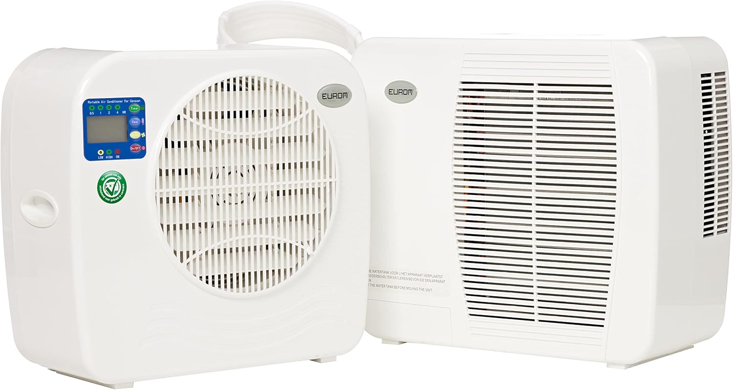 EUROM Split Klimaanlage AC2401 für Wohnwagen, Wohnmobil, Camping, Boot, Bus, Camper, Caravan, Mobilheim | Mobiles Klimagerät mit 2400 BTU | Verbessertes Modell dem legendären Klima AC2400