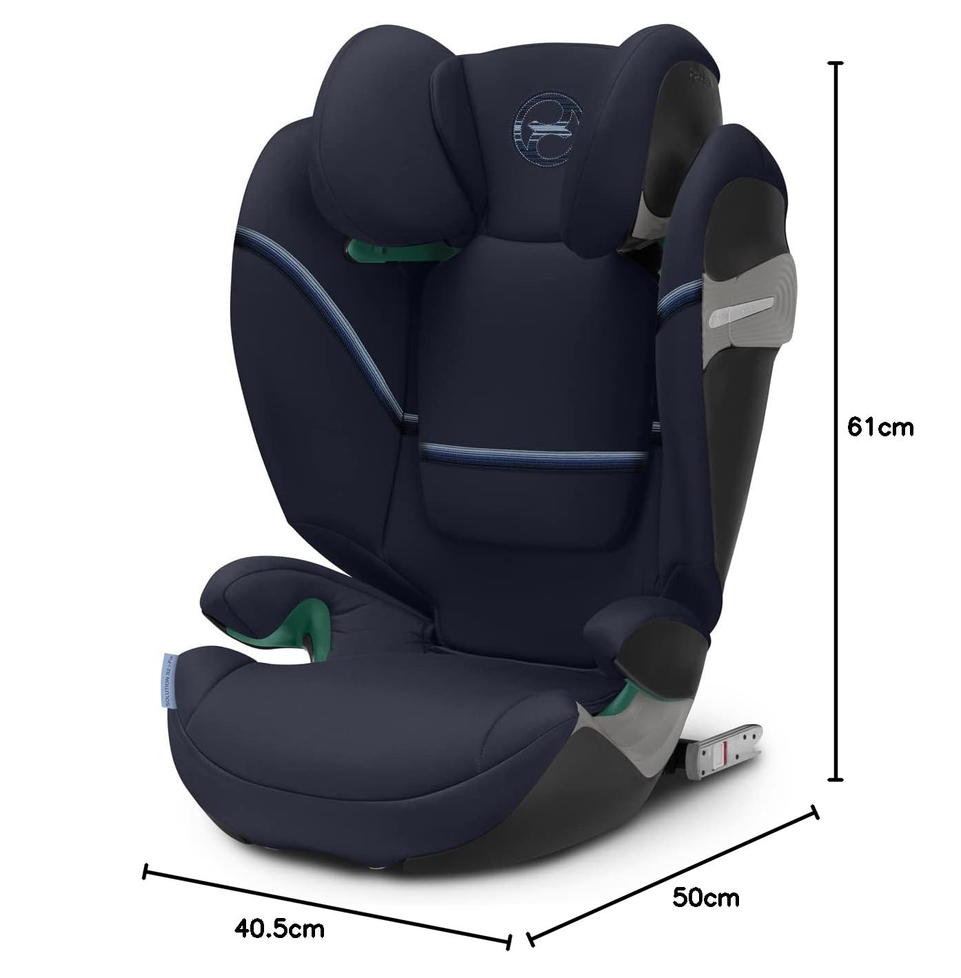 CYBEX Gold Kindersitz Solution S2 i-Fix, Für Autos mit und ohne ISOFIX, 100 - 150 cm, Ab ca. 3 bis 12 Jahre (15 - 50 kg), Lava Grey