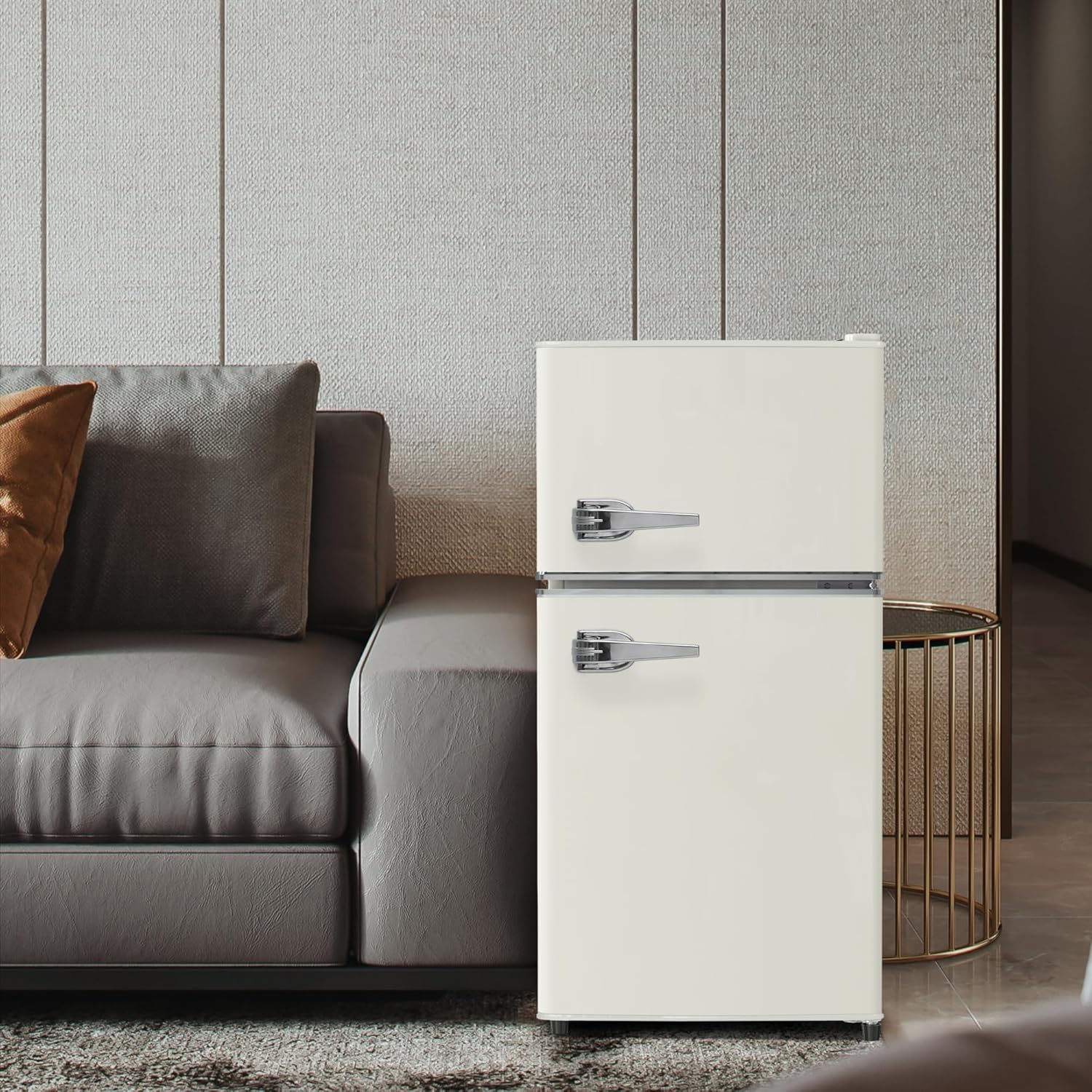 Merax Kühlschrank mit Gefrierfach, Kühl-Gefrierkombination, klein Kühlschrank mit 51L und Gefrierschrank 21L, Leise, LED, Glasablagen, Gemüsefach, Türablagen, für Küche, Wohnzimmer, Büro, Schwarz
