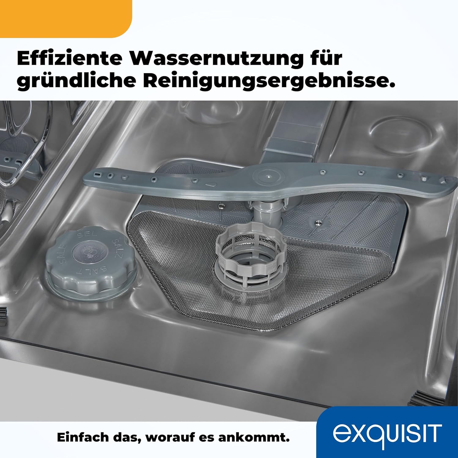 Exquisit Geschirrspüler, Spülmaschine, 45 cm Breite, Teilintegriert, 9 Maßgedecke, 9 Liter, Startzeitvorwahl, ECO-Modus, Geschirrspüler 45 cm, EGSP51009-EB-030E inox