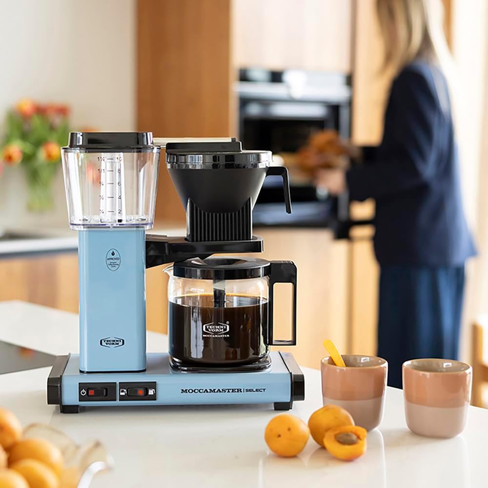 Moccamaster KBG Select, Kaffeemaschine, Retro Kaffeemaschine, Filterkaffee, Off-White, 1.25L