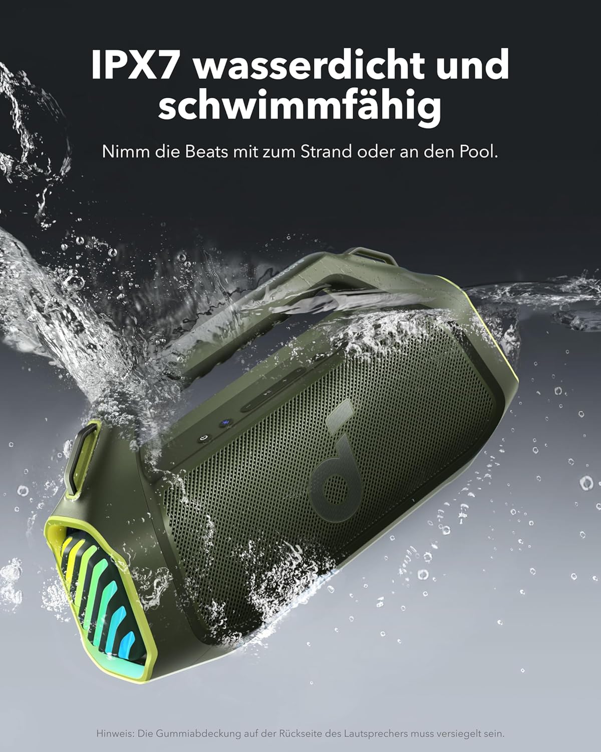 soundcore Boom 2 Plus Outdoor Lautsprecher, 140W, 2+2 Channel, BassUp 2.0, 20h, Schnellladung, IPX7 wasserdicht, RGB Lichter, USB-C, Power Bank, BT 5.3, tragbarer Bluetooth Lautsprecher, Camping