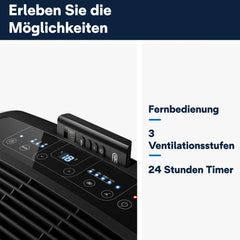 De'Longhi Pinguino PAC EM93 Silent, Mobile Klimaanlage für Räume bis zu 90 m³, 10.500 BTU/h, 2,6 kW, 63 dB, Entfeuchtungsfunktion, Energieklasse A, 24h-Timer, Weiß