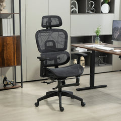 HOMCOM Bürostuhl ergonomisch verstellbar mit Liegefunktion